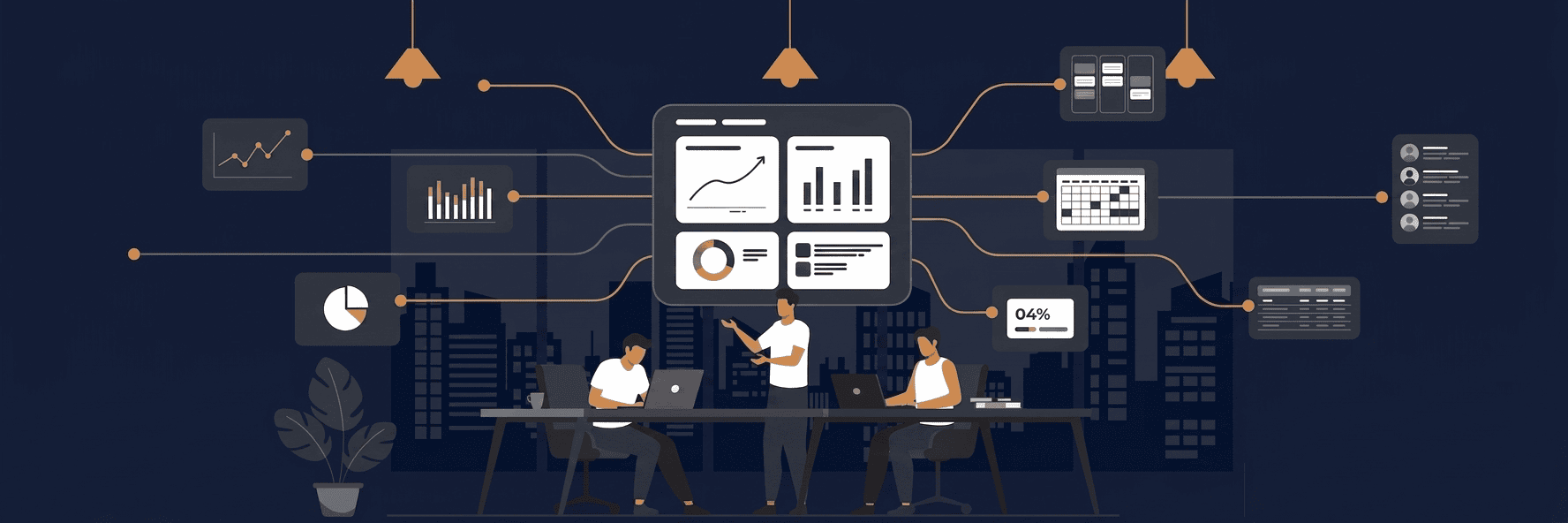 Dashboards, records, forms, and reporting connected into one DIMTech HQ system